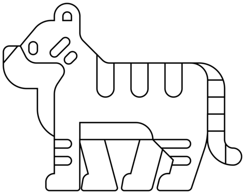 Tiger Emoji Coloring Page